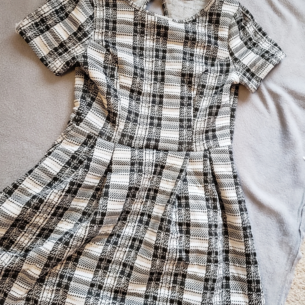 Plaid backless dress